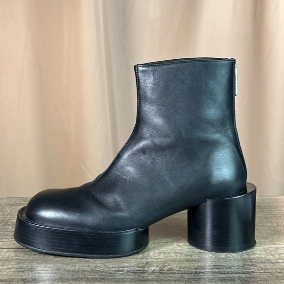 MM6 MAISON MARTIN MARGIELA Black Décolleté Platform Heel Bootie Size 38 - Picture 9 of 17